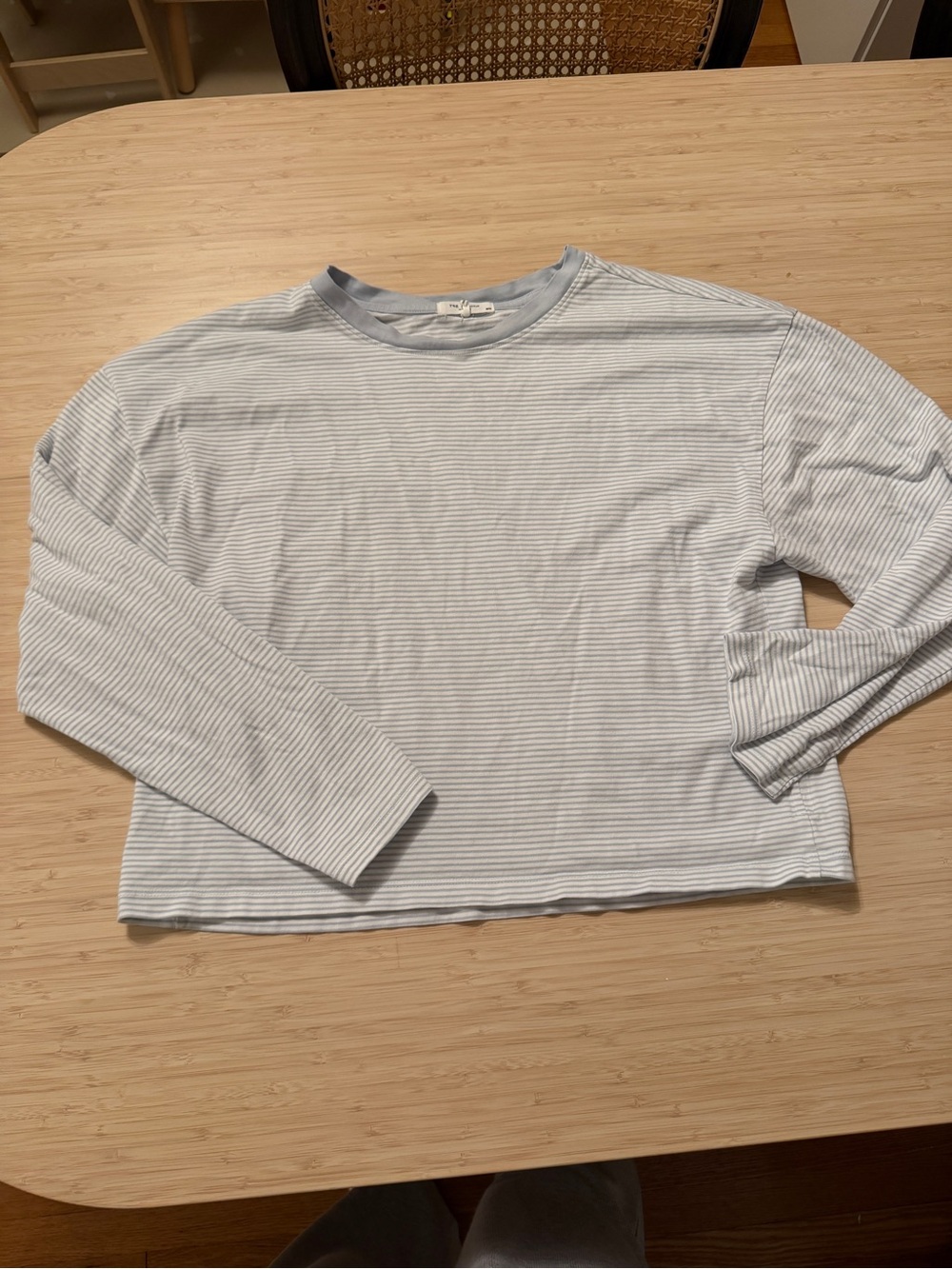 Rag&bone light Blue Stripe Long-Sleeve Crewneck Shirt